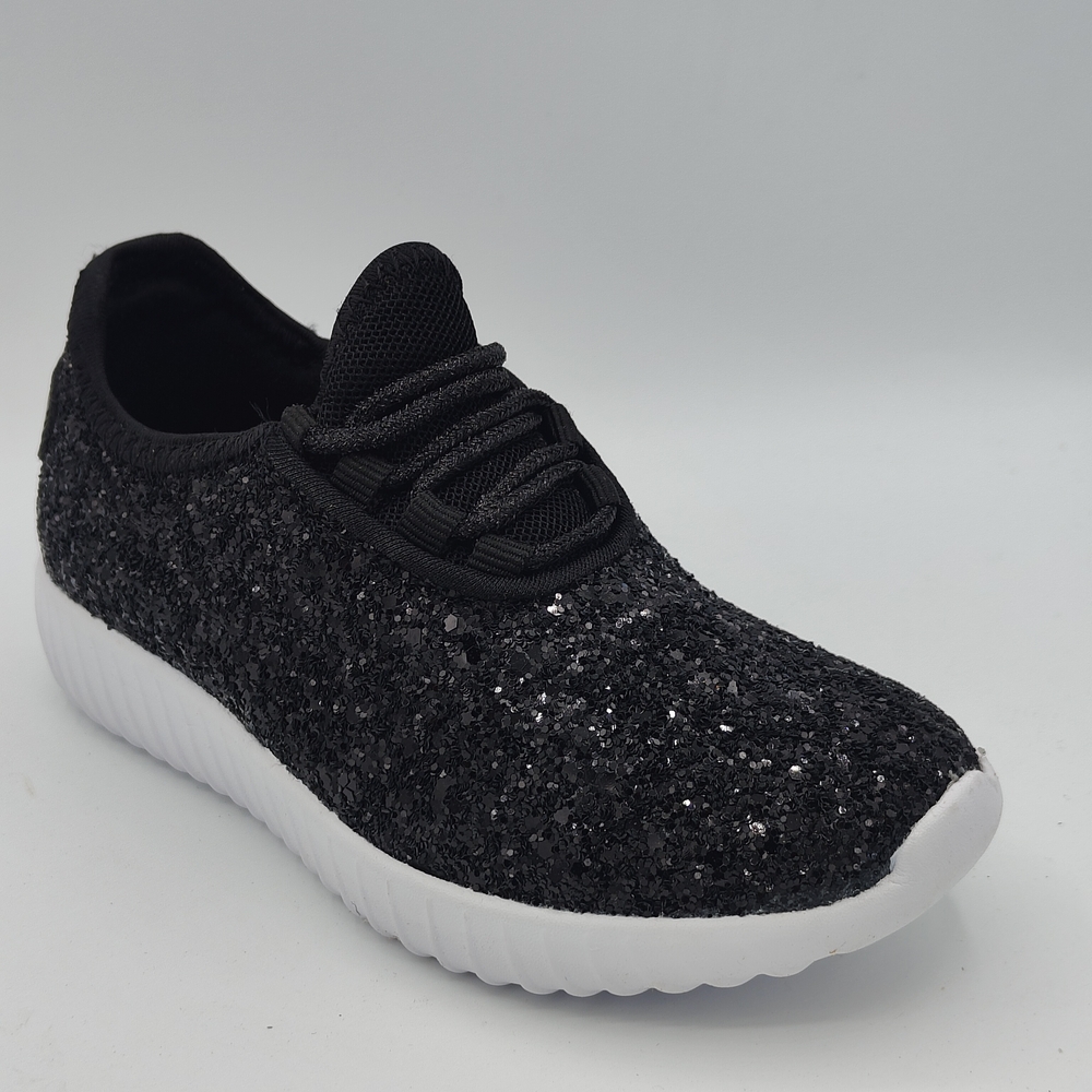 Forever Link Black Glitter Kids Sneakers